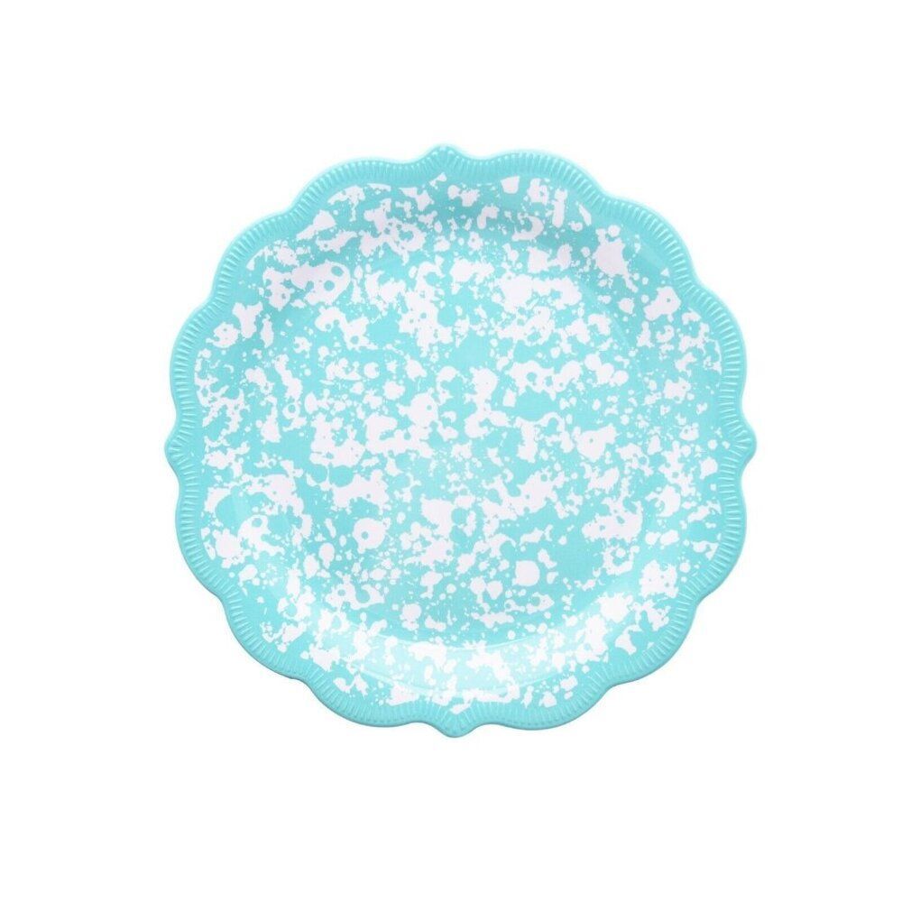 Pioneer Woman Country Splatter Dinner Plate Melamine 10.7-In Teal BPA Free